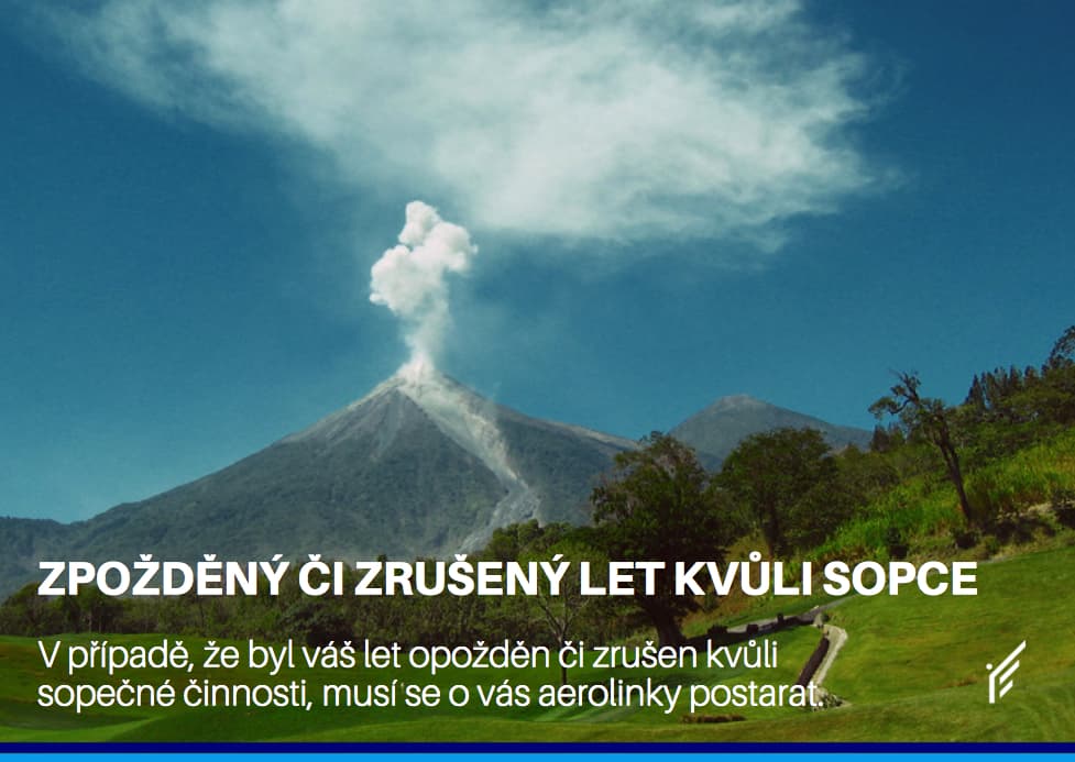 Zpoždění letu kvůli výbuchu sopky